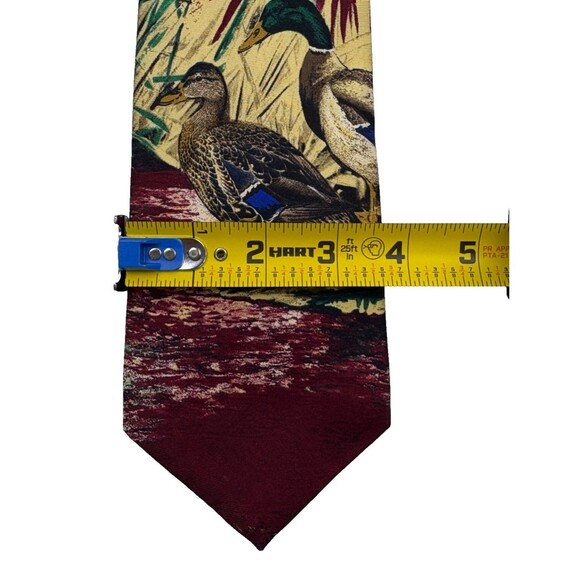 VTG 90s Ducks Unlimited Mallard Waterfowl Hunting Wildlife Silk Tie Made in USA - Picture 9 of 9